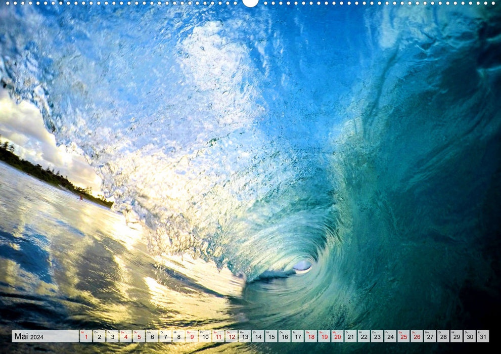 Surf - de l'intérieur du tonneau (Calvendo Premium Wall Calendar 2024) 