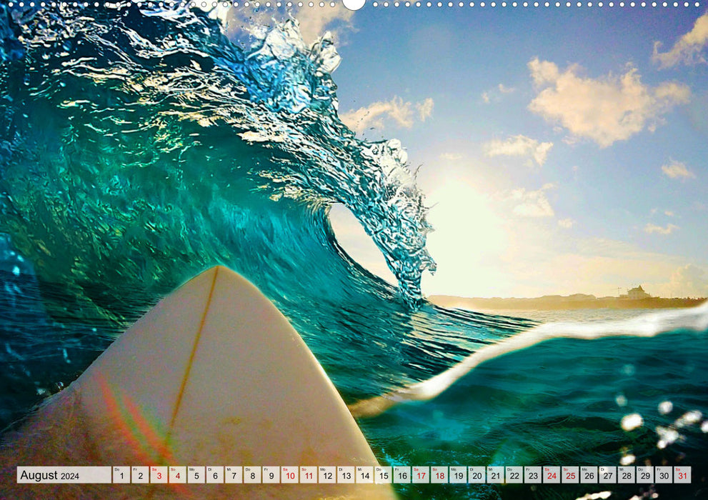 Surf - de l'intérieur du tonneau (Calvendo Premium Wall Calendar 2024) 