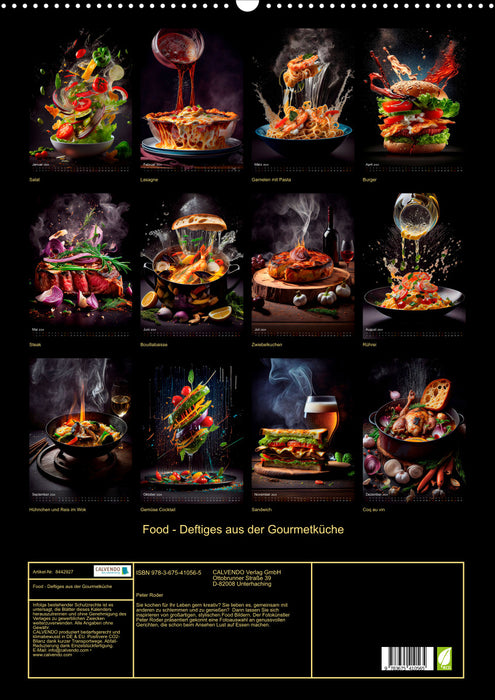 Alimentation - Plats copieux de la cuisine gastronomique (Calendrier mural CALVENDO 2024) 