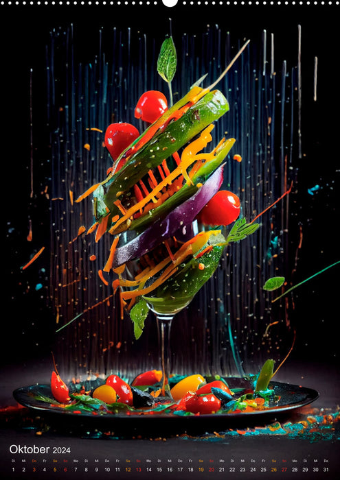 Alimentation - Plats copieux de la cuisine gastronomique (Calendrier mural CALVENDO Premium 2024) 