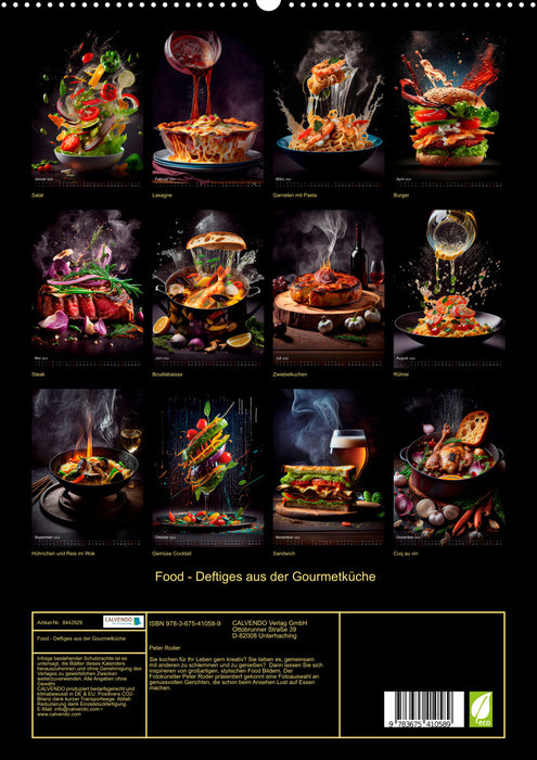 Food - Hearty dishes from the gourmet kitchen (CALVENDO Premium Wall Calendar 2024) 