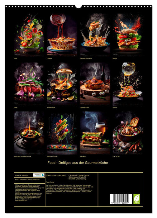 Alimentation - Plats copieux de la cuisine gastronomique (Calendrier mural CALVENDO Premium 2024) 