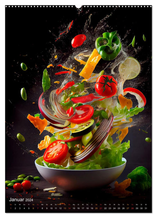 Food - Deftiges aus der Gourmetküche (CALVENDO Premium Wandkalender 2024)
