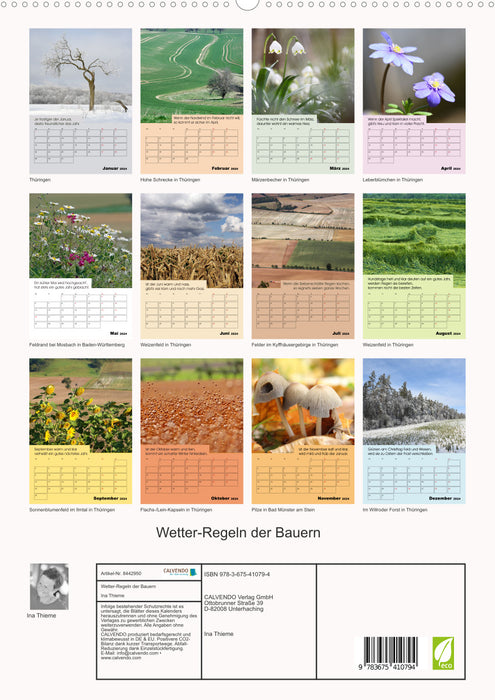 Wetter-Regeln der Bauern (CALVENDO Premium Wandkalender 2024)