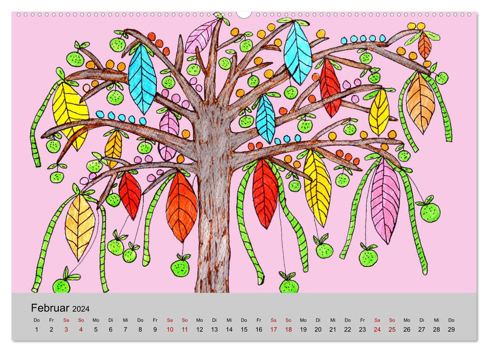 Arbres paradisiaques fantastiques (Calendrier mural CALVENDO 2024) 