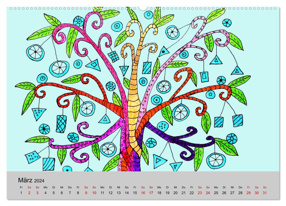 Arbres paradisiaques fantastiques (Calendrier mural CALVENDO 2024) 