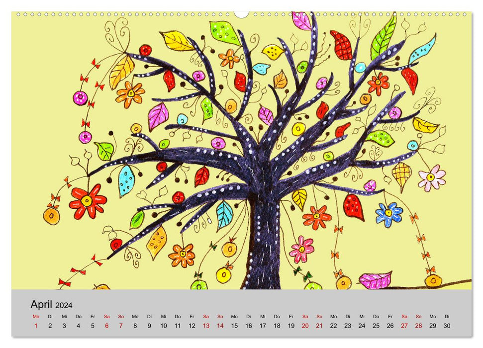 Arbres paradisiaques fantastiques (Calendrier mural CALVENDO 2024) 