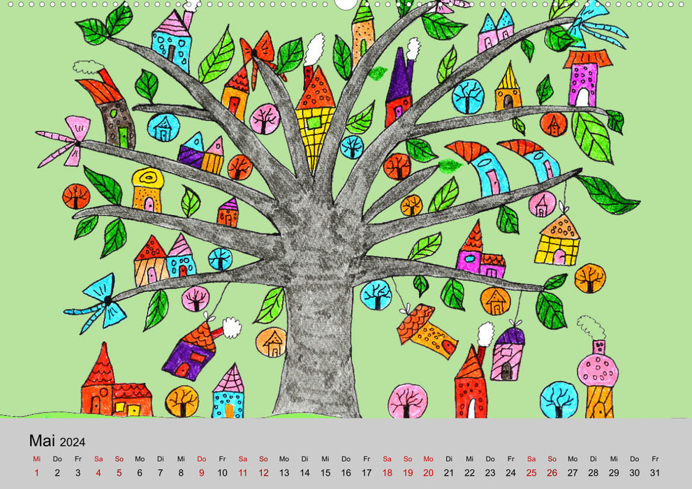 Fantastiche Paradiesbäume (CALVENDO Wandkalender 2024)