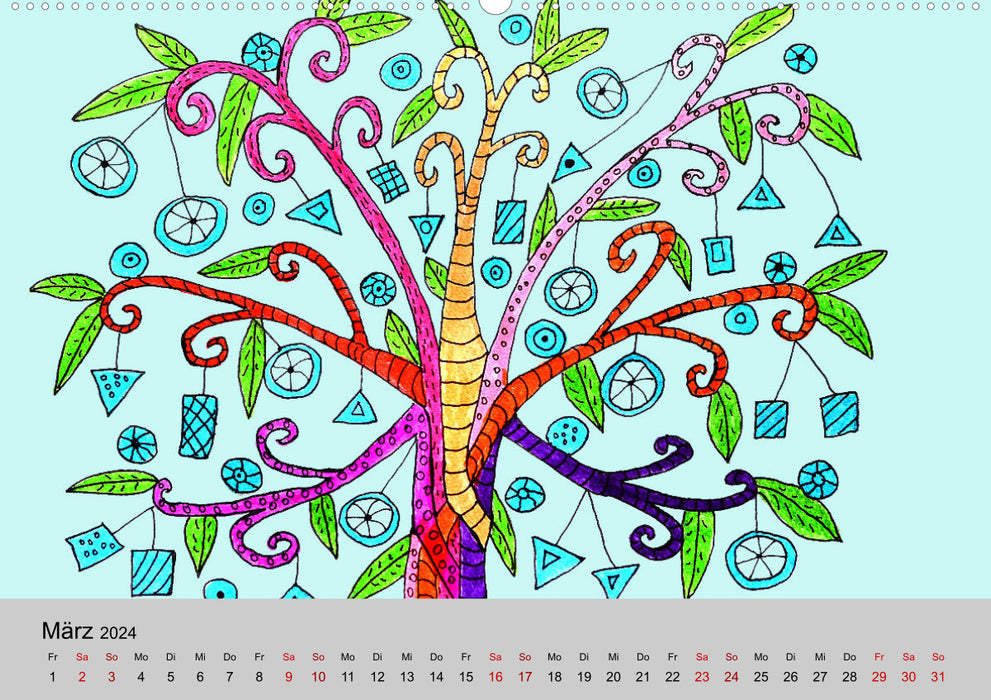 Fantastic Paradise Trees (CALVENDO Premium Wall Calendar 2024) 