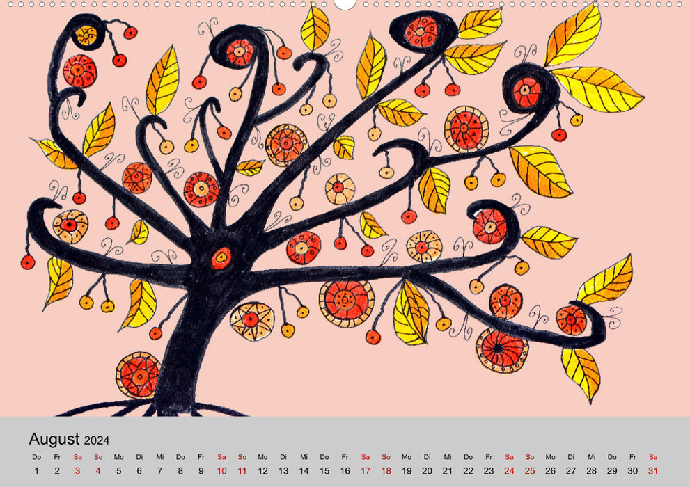 Fantastiche Paradiesbäume (CALVENDO Premium Wandkalender 2024)