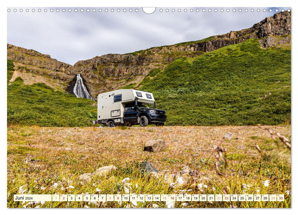 Overlanding on Islande - Sillonnez l'île avec le camping-car 4x4 (Calendrier mural CALVENDO 2024) 