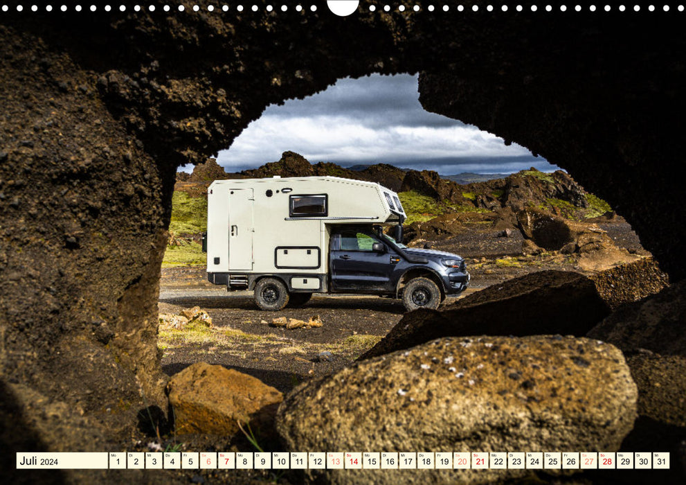 Overlanding on Islande - Sillonnez l'île avec le camping-car 4x4 (Calendrier mural CALVENDO 2024) 