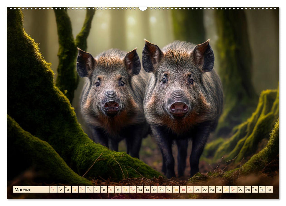 Animaux sauvages mignons - découvrez le monde ensemble (Calendrier mural CALVENDO 2024) 