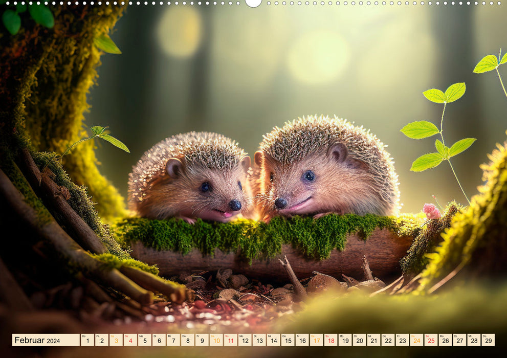 Cute wildlife - discover the world together (CALVENDO Premium Wall Calendar 2024) 