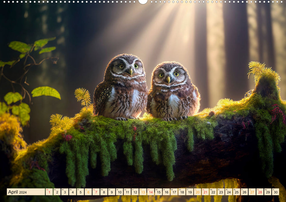 Cute wildlife - discover the world together (CALVENDO Premium Wall Calendar 2024) 