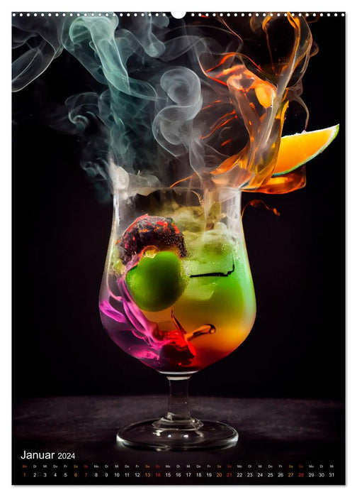 Cocktails - Un plaisir éprouvé réinterprété (calendrier mural CALVENDO 2024) 