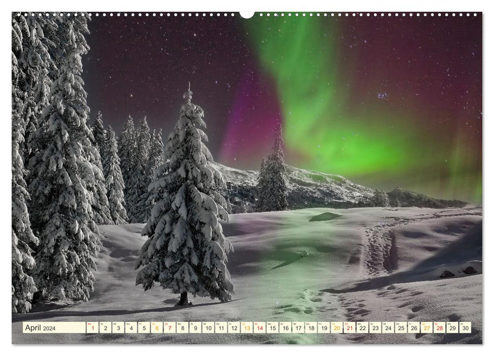 Northern Lights - Aurora Borealis, beautiful and mysterious (CALVENDO wall calendar 2024) 