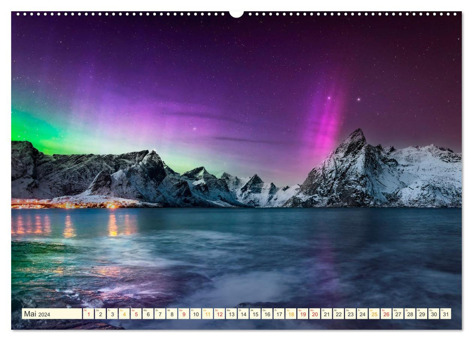 Northern Lights - Aurora Borealis, beautiful and mysterious (CALVENDO wall calendar 2024) 