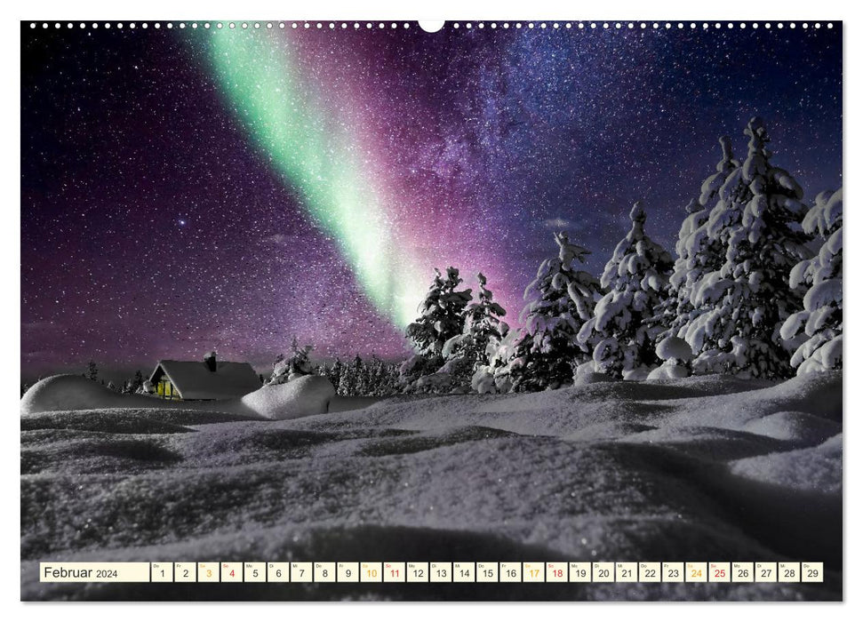Aurores boréales – Aurores boréales, belles et mystérieuses (Calvendo Premium Wall Calendar 2024) 