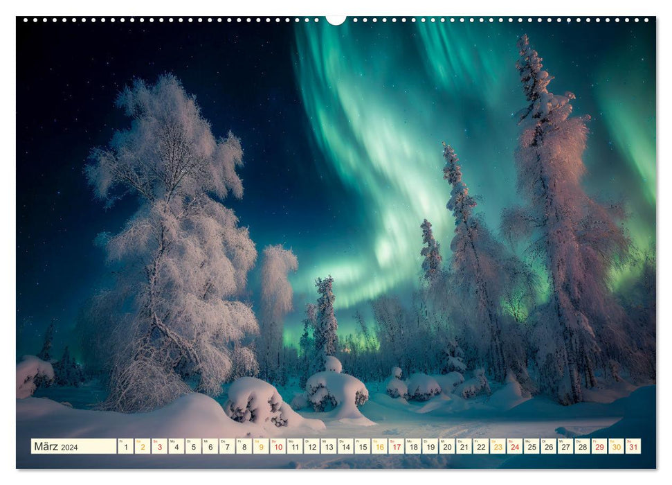 Northern Lights - Aurora Borealis, beautiful and mysterious (CALVENDO Premium Wall Calendar 2024) 