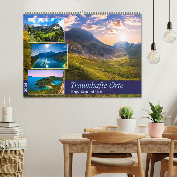 Lieux fantastiques - montagnes, lacs et mer (calendrier mural CALVENDO 2024) 