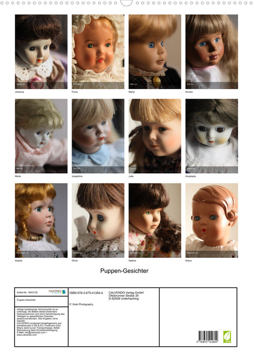 Visages de poupées (Calendrier mural CALVENDO 2024) 