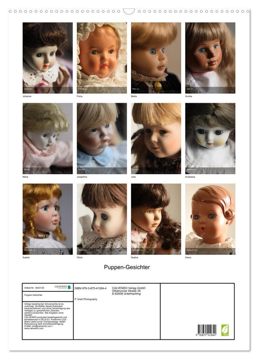 Puppen-Gesichter (CALVENDO Wandkalender 2024)