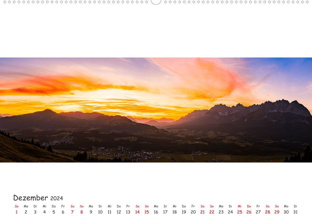 Wilder Kaiser Panorama 2024AT-Version (CALVENDO Premium Wandkalender 2024)