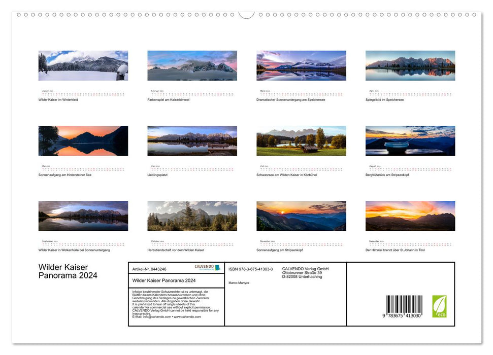 Wilder Kaiser Panorama 2024 (CALVENDO Premium Wandkalender 2024)