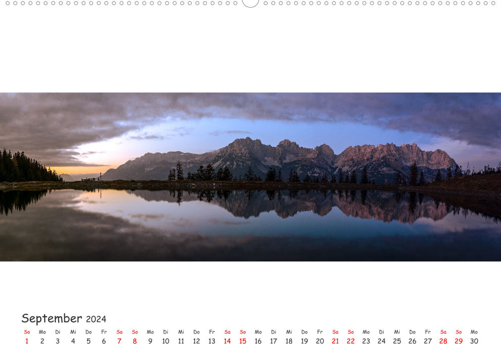Wilder Kaiser Panorama 2024AT-Version (CALVENDO Premium Wandkalender 2024)