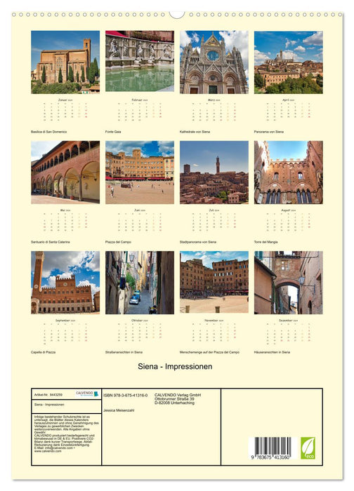 Sienne - Impressions (Calvendo Premium Wall Calendar 2024) 