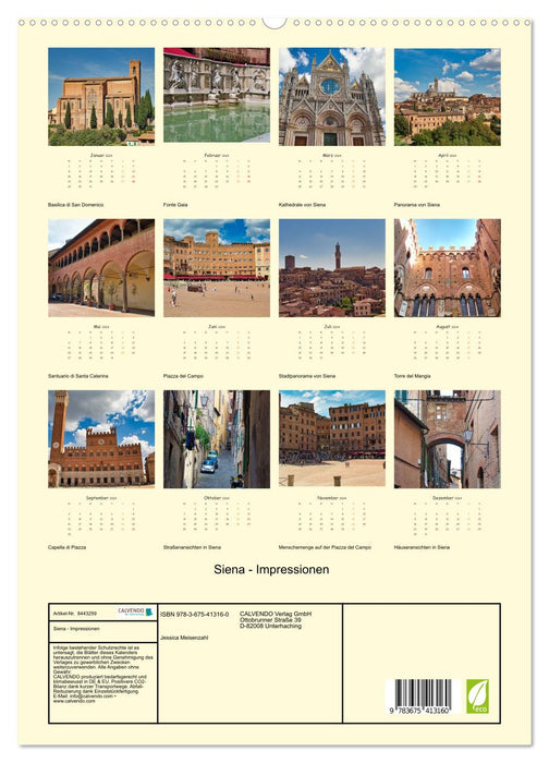 Siena - Impressionen (CALVENDO Premium Wandkalender 2024)