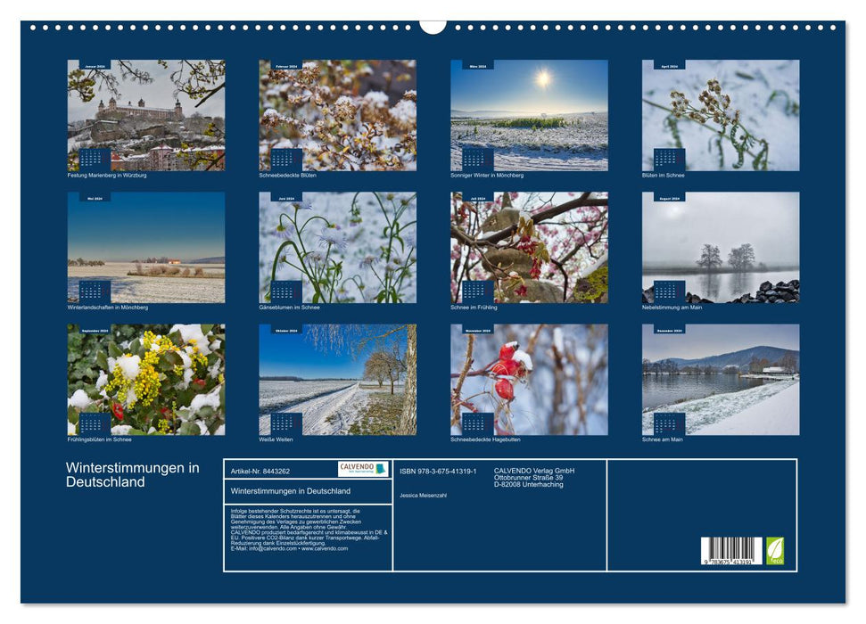 Winter moods in Germany (CALVENDO wall calendar 2024) 