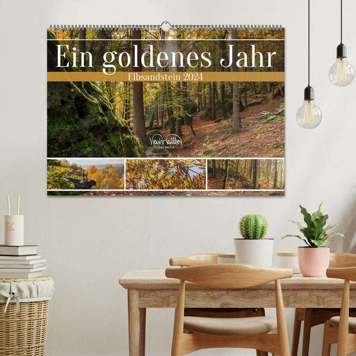 Ein goldenes Jahr - Elbsandstein (CALVENDO Wandkalender 2024)