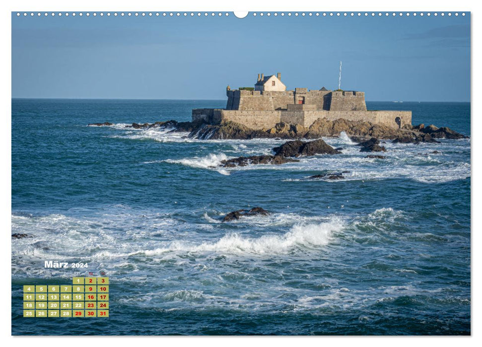 Nördliche Bretagne Die Küste von Penthièvre (CALVENDO Wandkalender 2024)