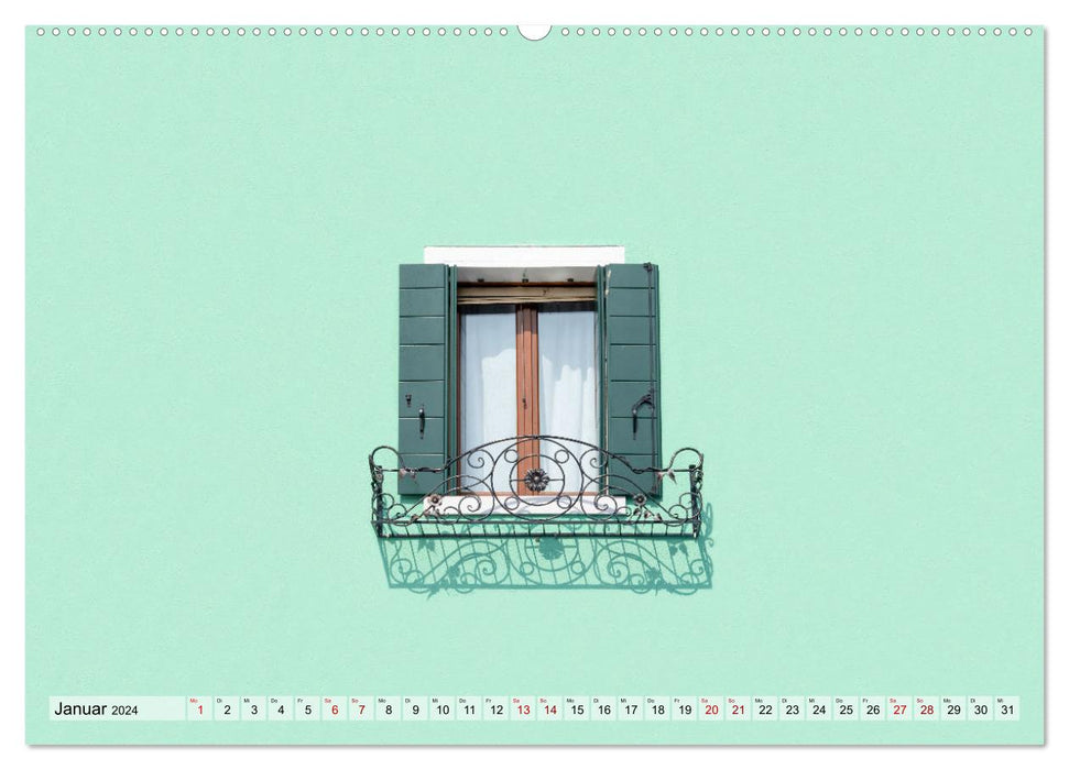 Burano minimal (Calvendo Premium Calendrier mural 2024) 