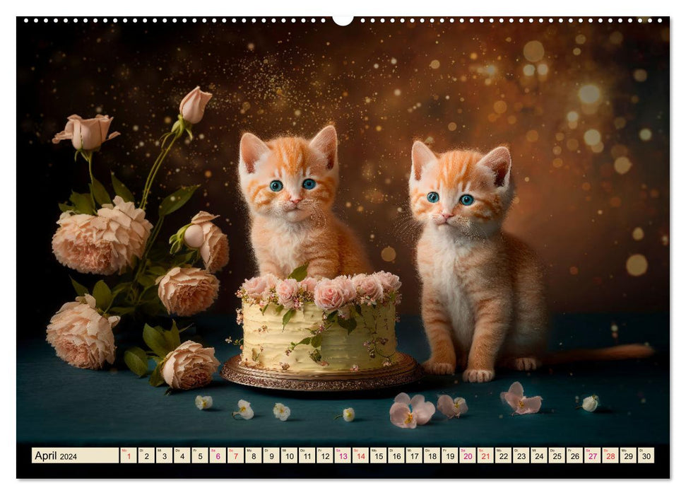 Amis des chats (Calendrier mural CALVENDO Premium 2024) 