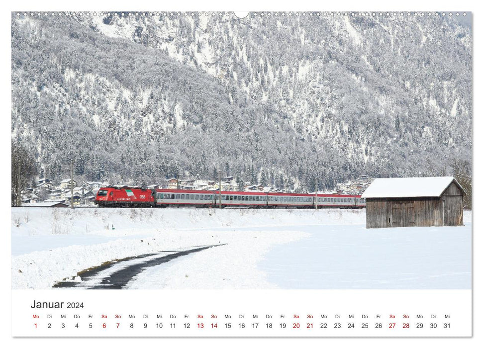 Die bunte Welt der Eisenbahn (CALVENDO Premium Wandkalender 2024)