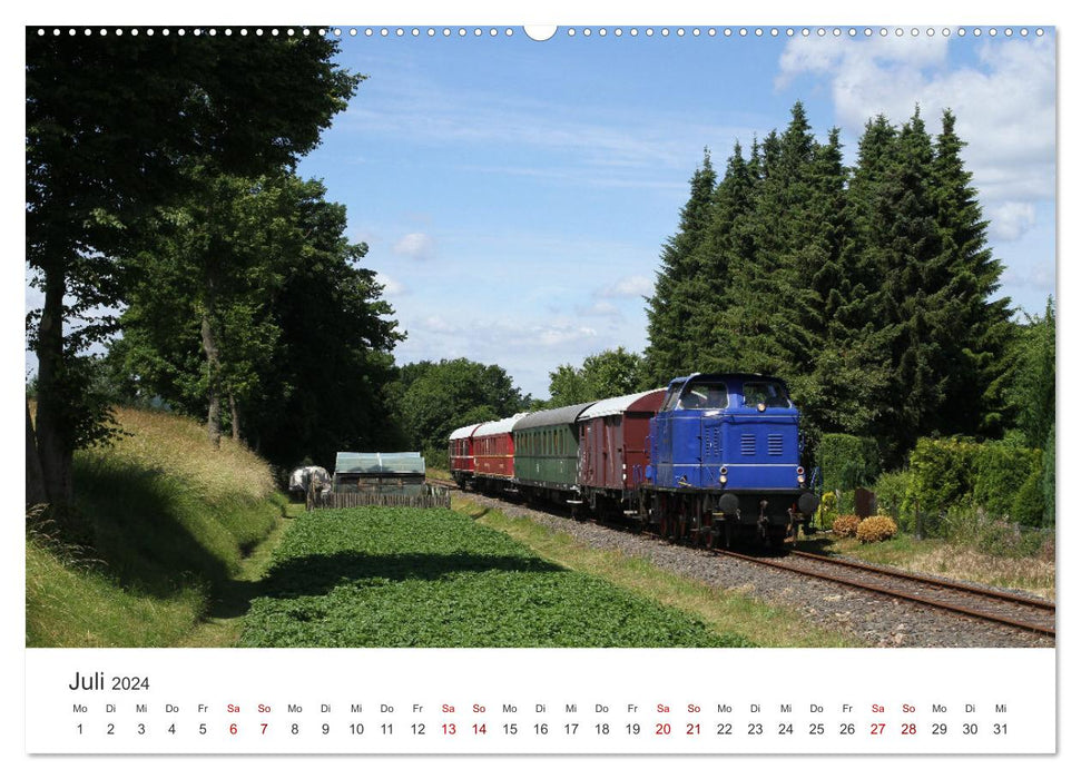 Die bunte Welt der Eisenbahn (CALVENDO Premium Wandkalender 2024)