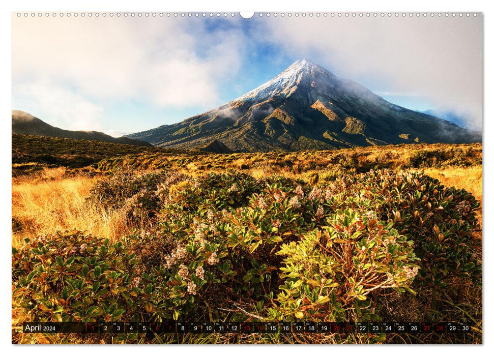 Le nord de la Nouvelle-Zélande : volcans, cascades et plages impressionnantes (Calendrier mural CALVENDO Premium 2024) 