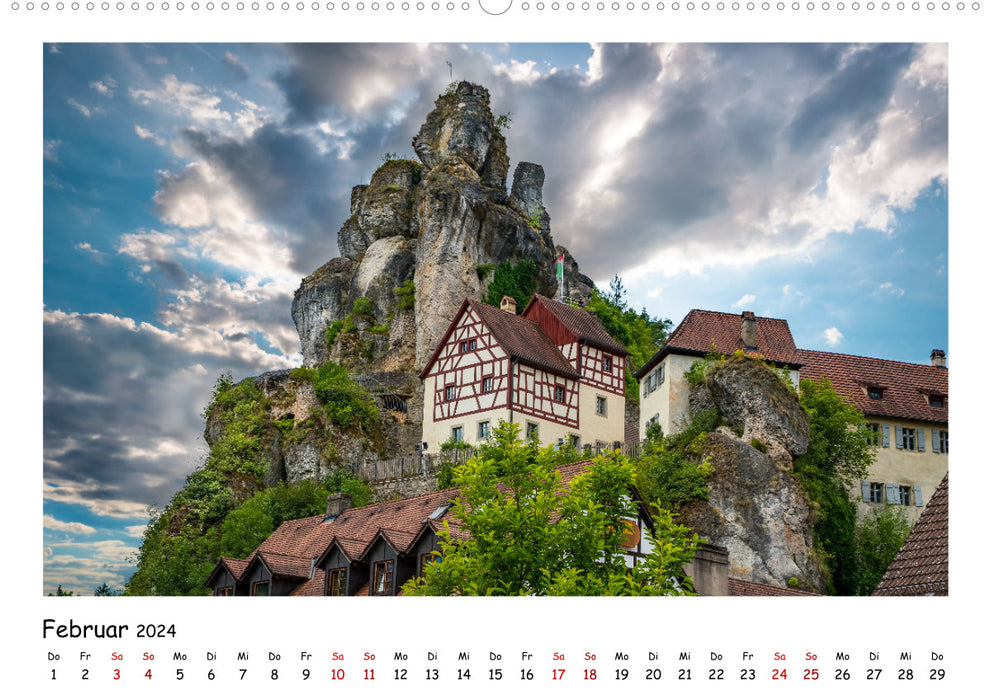 Fränkische Schweiz - Sehenswürdigkeiten der Berg- und Hügellandschaft (CALVENDO Wandkalender 2024)
