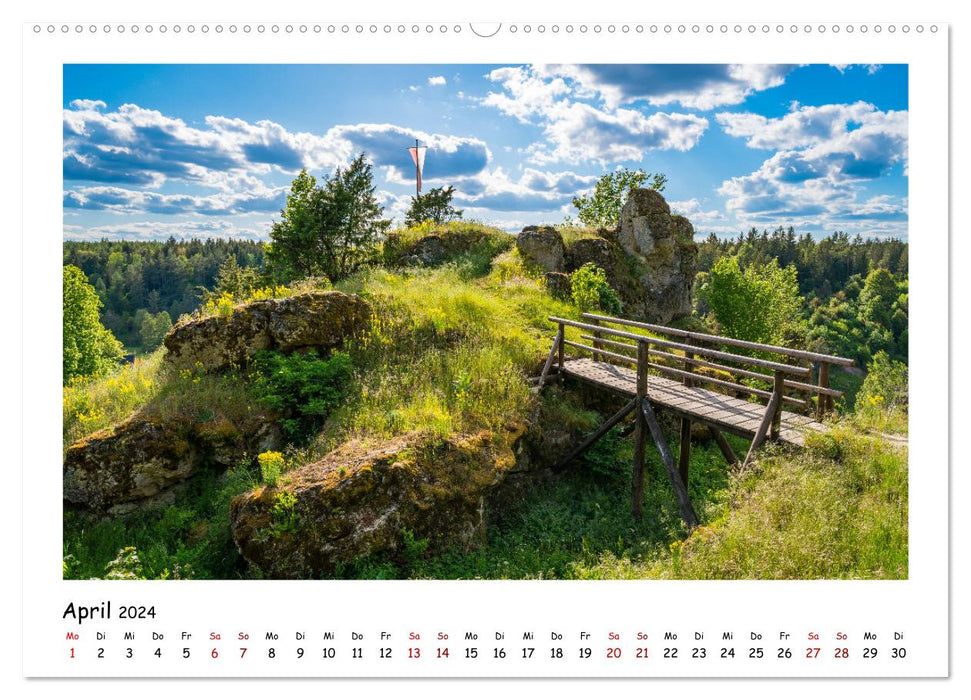 Franconian Switzerland - sights of the mountain and hilly landscape (CALVENDO wall calendar 2024) 