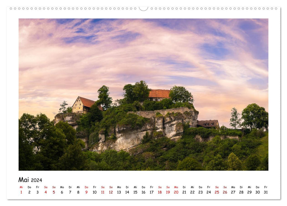 Franconian Switzerland - sights of the mountain and hilly landscape (CALVENDO wall calendar 2024) 