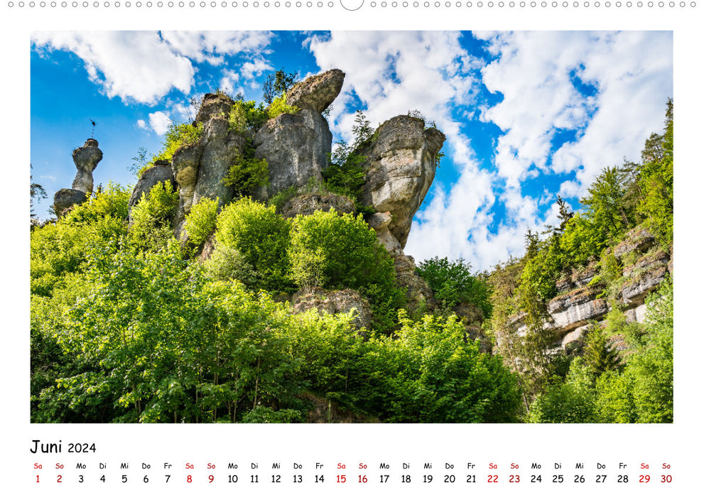 Suisse franconienne - Sites touristiques des montagnes et des paysages vallonnés (calendrier mural CALVENDO 2024) 