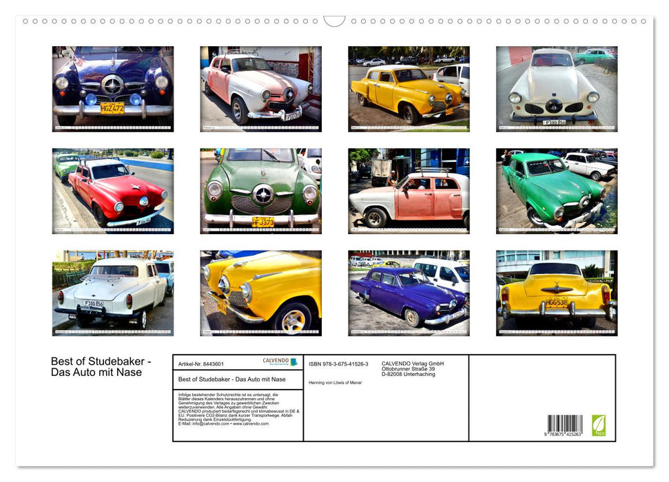 Best of Studebaker - Das Auto mit Nase (CALVENDO Wandkalender 2024)