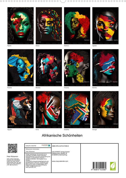 Beautés africaines (Calendrier mural CALVENDO Premium 2024) 