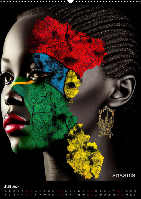 Beautés africaines (Calendrier mural CALVENDO Premium 2024) 