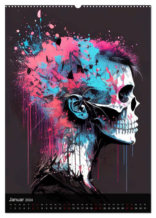 Crazy Design Skulls (CALVENDO Wall Calendar 2024) 