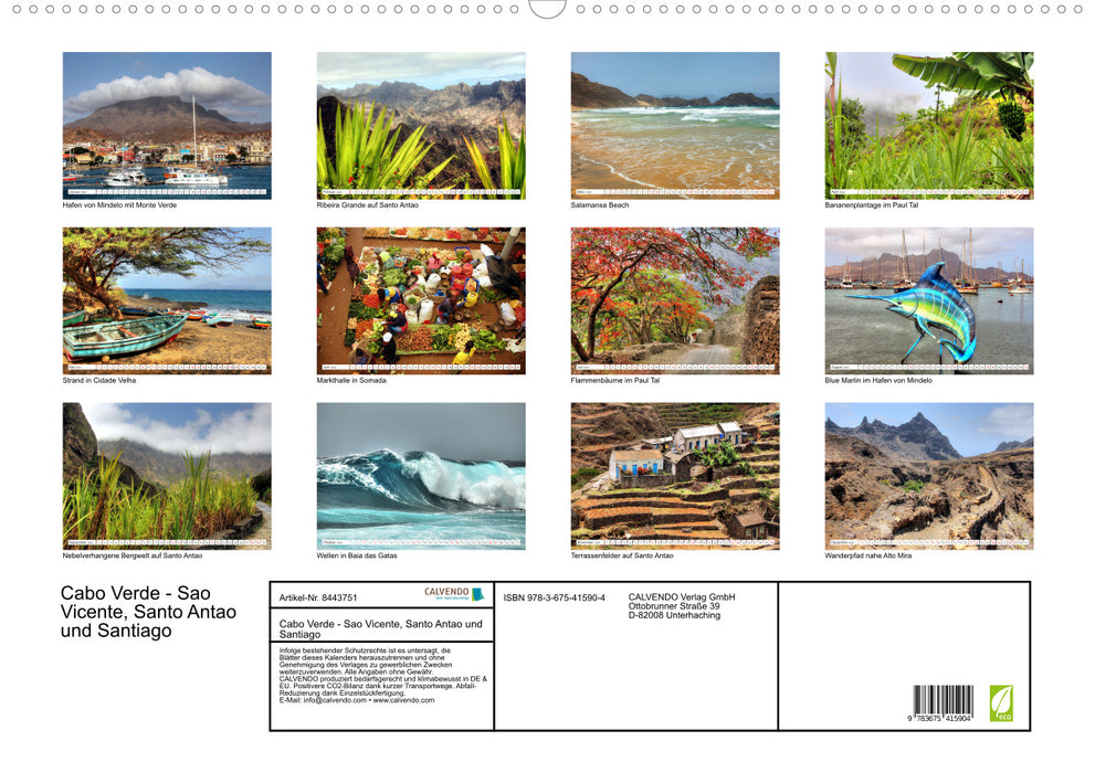 Cabo Verde - Sao Vicente, Santo Antao and Santiago (CALVENDO wall calendar 2024) 