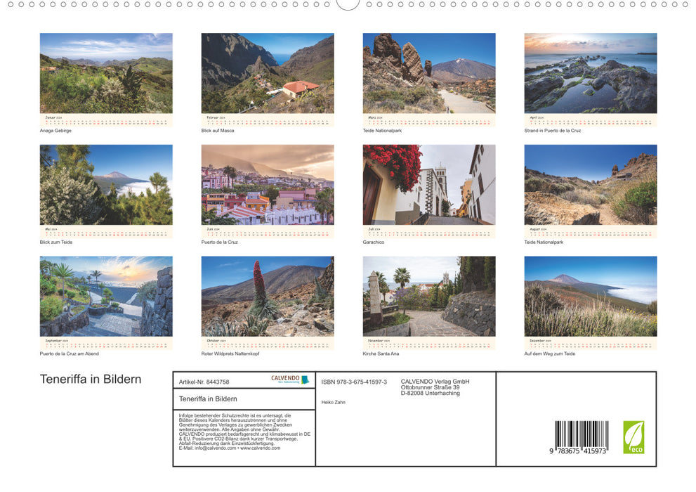 Teneriffa in Bildern (CALVENDO Premium Wandkalender 2024)